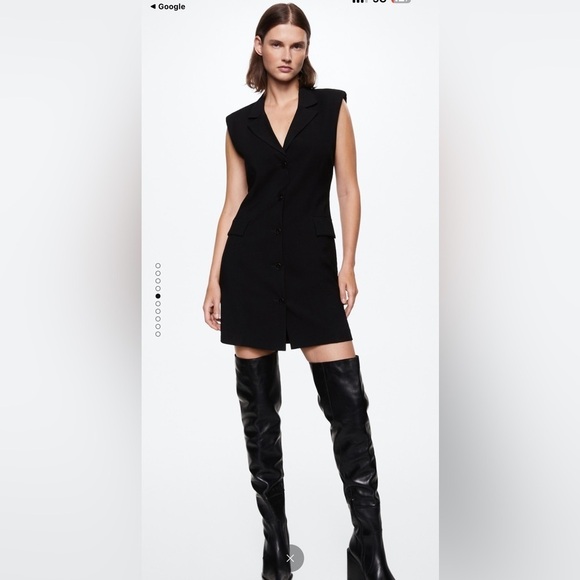 NWT MANGO Black Open Back Blazer Dress | Size XXL / US 12 | Roomy Fit - Picture 1 of 10